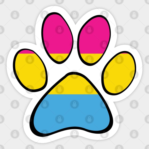 Pansexual Pride Paw Sticker by HyperOtterDesigns